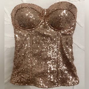 New With Tag Charlotte Russe Corset in rose gold